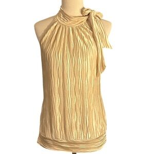4/$30 Elegant Gold Halter Top size large